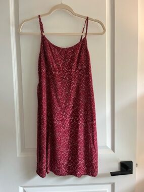 Brandy Melville Burgundy Floral Mini Slip Dress